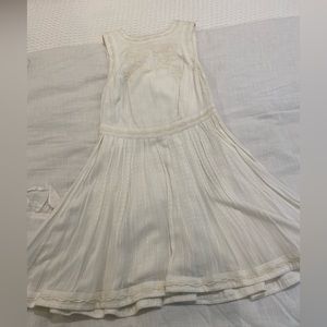 Free People Crotched/Embroidered Dress in Ivory. size 0